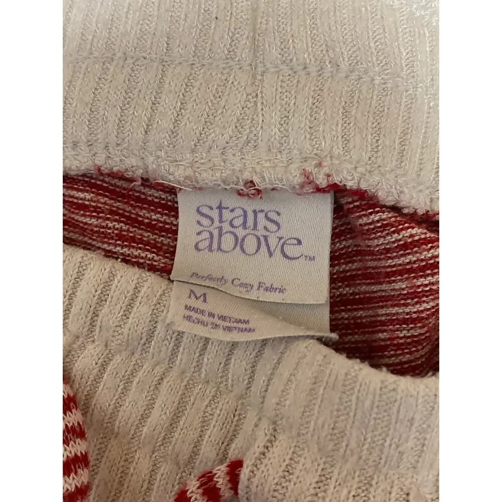 Stars Above Red Striped Long Sleeve T Shirt Shorts Lounge Two Piece Set Size S